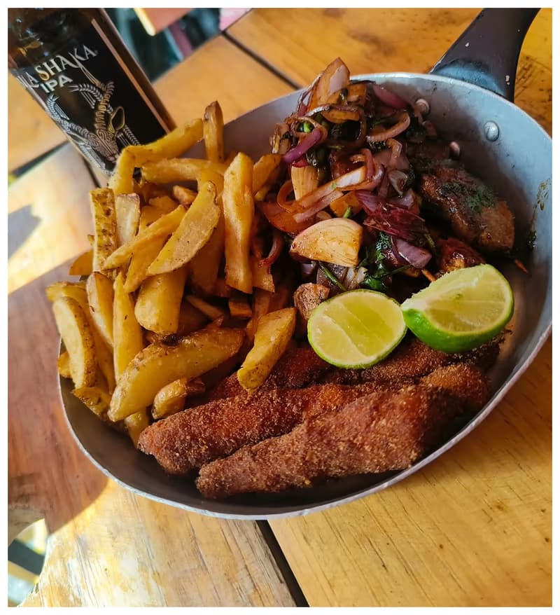 Fish and chips served at Geco Cafe
